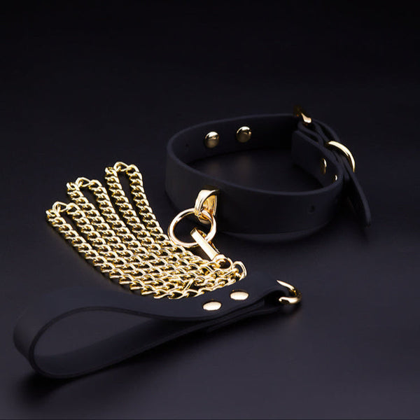SILICONE COLLAR WITH LEASH